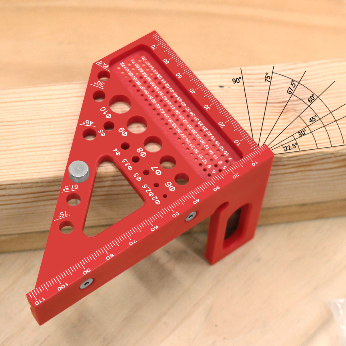 Woodworking For Engineers - 3D Çok Açılı Ölçüm Cetveli Metrik
