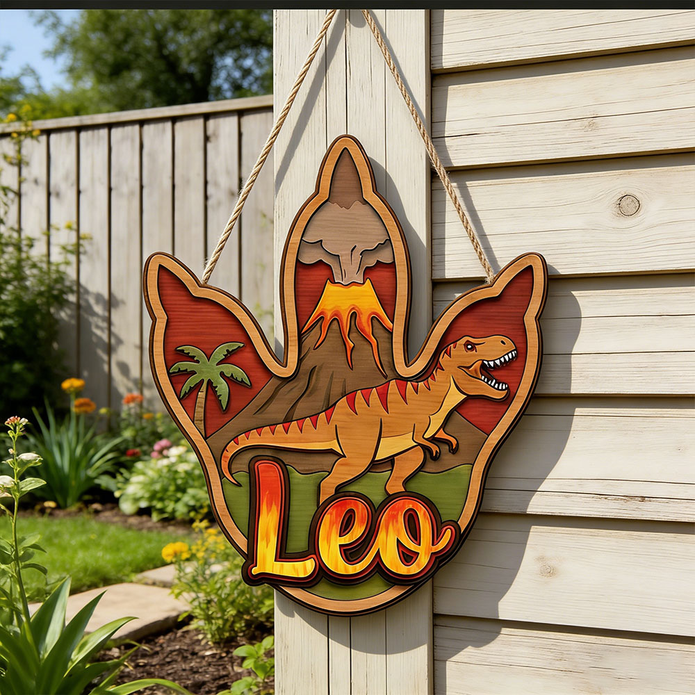 Woodworking For Beginners - Kişiselleştirilmiş 3D T-Rex Dinozor Adı Ahşap